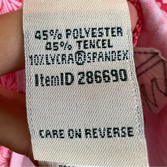 L.L. Bean Tencel Blend Boho Firework Pattern Stretchy Short Sleeve Midi Dress - Picture 7 of 13